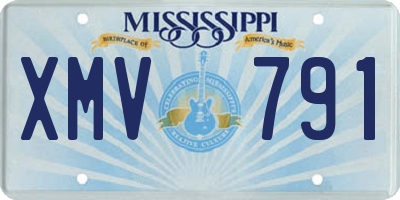 MS license plate XMV791