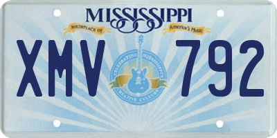 MS license plate XMV792