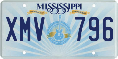 MS license plate XMV796