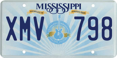 MS license plate XMV798