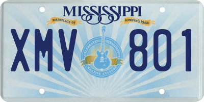 MS license plate XMV801