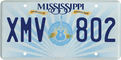 MS license plate XMV802