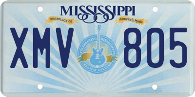 MS license plate XMV805