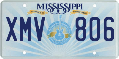 MS license plate XMV806