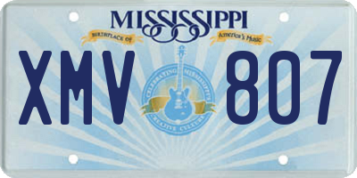 MS license plate XMV807