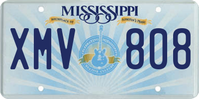 MS license plate XMV808