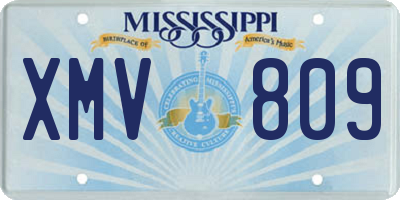 MS license plate XMV809