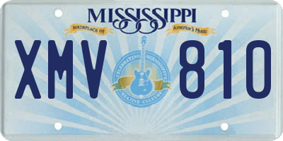 MS license plate XMV810
