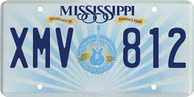 MS license plate XMV812