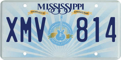 MS license plate XMV814