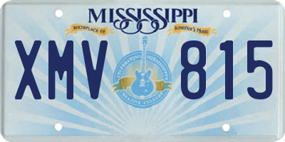 MS license plate XMV815