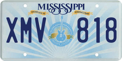MS license plate XMV818