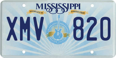 MS license plate XMV820