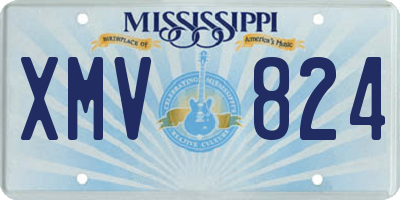 MS license plate XMV824