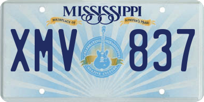 MS license plate XMV837