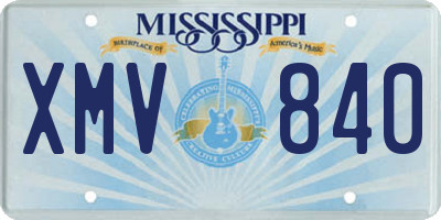 MS license plate XMV840