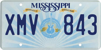 MS license plate XMV843