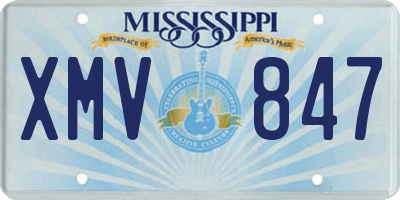MS license plate XMV847