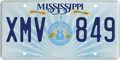 MS license plate XMV849