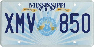 MS license plate XMV850