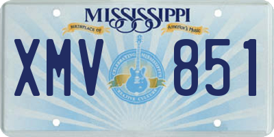 MS license plate XMV851