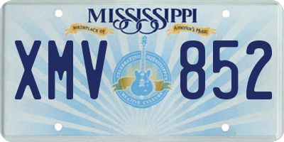 MS license plate XMV852