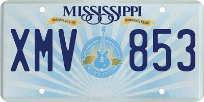 MS license plate XMV853