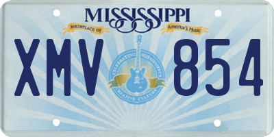 MS license plate XMV854
