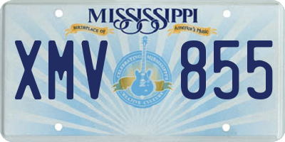 MS license plate XMV855