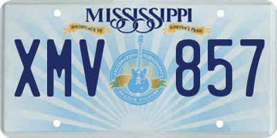 MS license plate XMV857