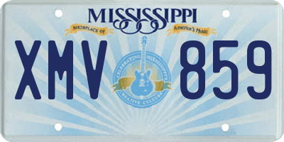 MS license plate XMV859