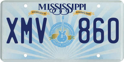 MS license plate XMV860
