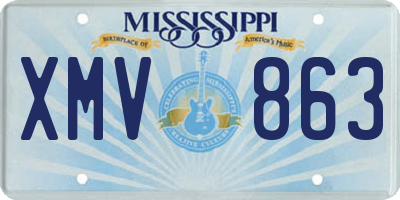 MS license plate XMV863