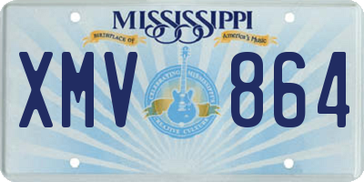 MS license plate XMV864