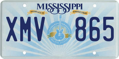 MS license plate XMV865