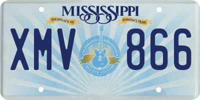 MS license plate XMV866