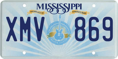 MS license plate XMV869