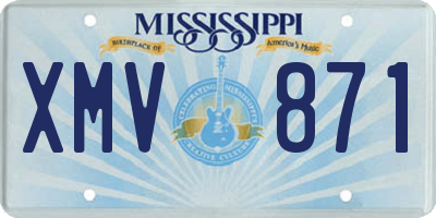 MS license plate XMV871