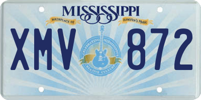 MS license plate XMV872