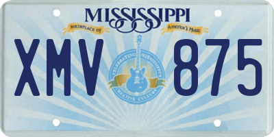 MS license plate XMV875