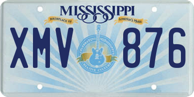 MS license plate XMV876