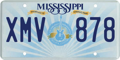 MS license plate XMV878