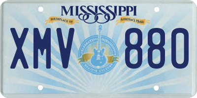 MS license plate XMV880