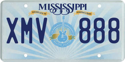 MS license plate XMV888