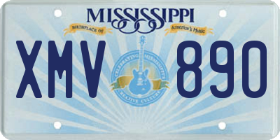 MS license plate XMV890