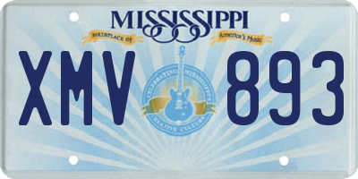 MS license plate XMV893