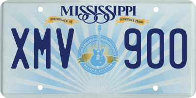MS license plate XMV900
