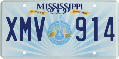MS license plate XMV914