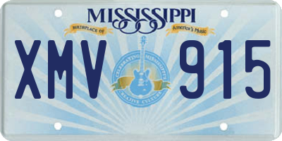 MS license plate XMV915