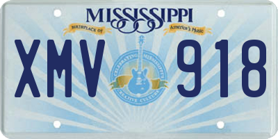 MS license plate XMV918